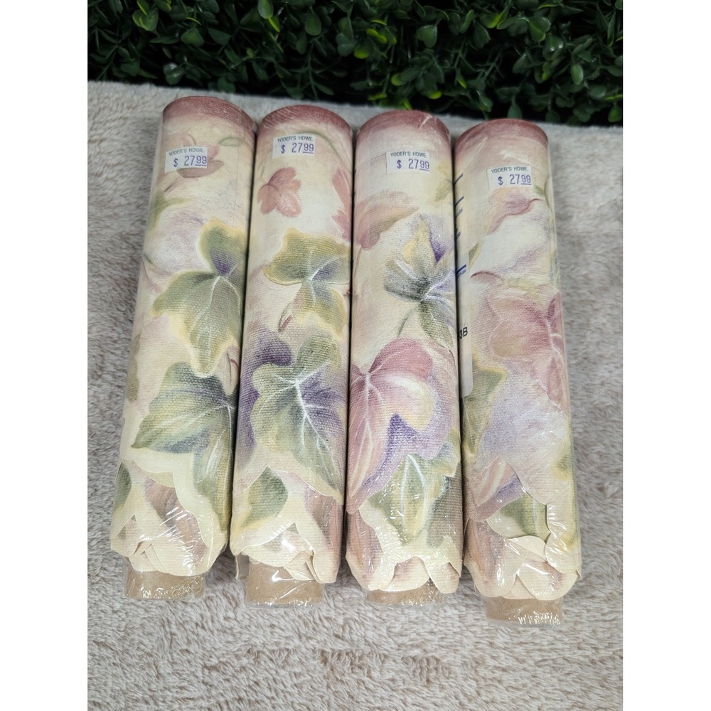 Chesapeake Floral Ivy Leaf Wallpaper Border 4 Rolls Cottagecore Die Cut Scallop - Picture 7 of 7